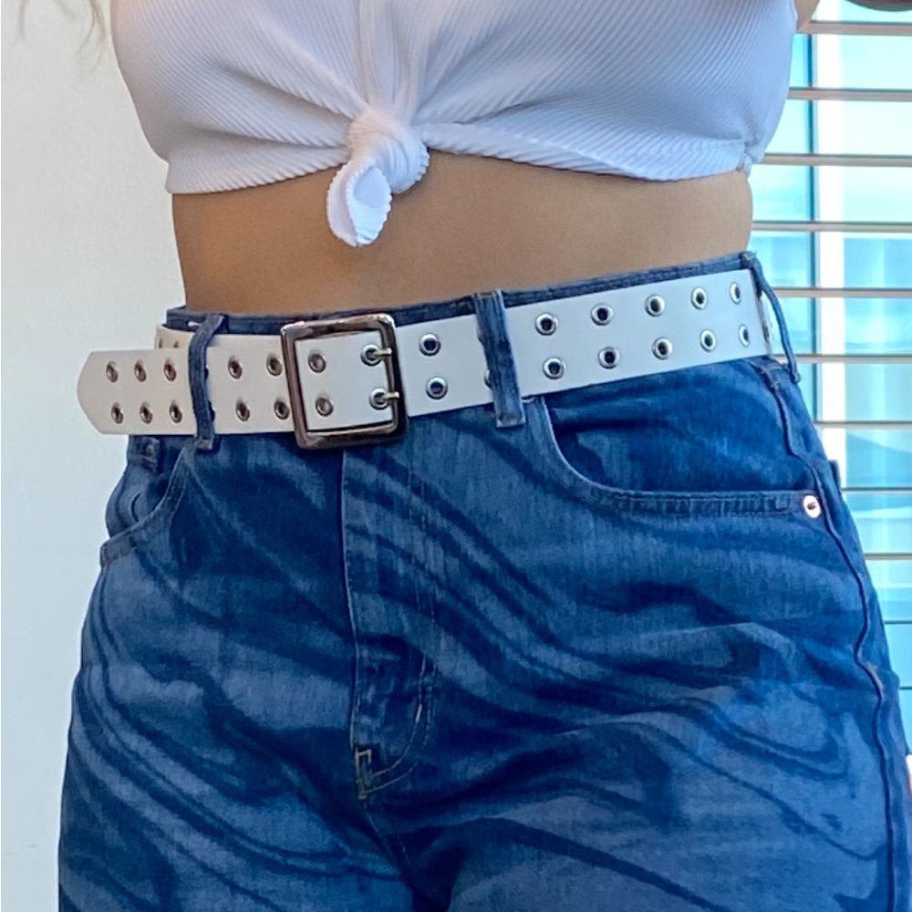 Cute kpop white belt